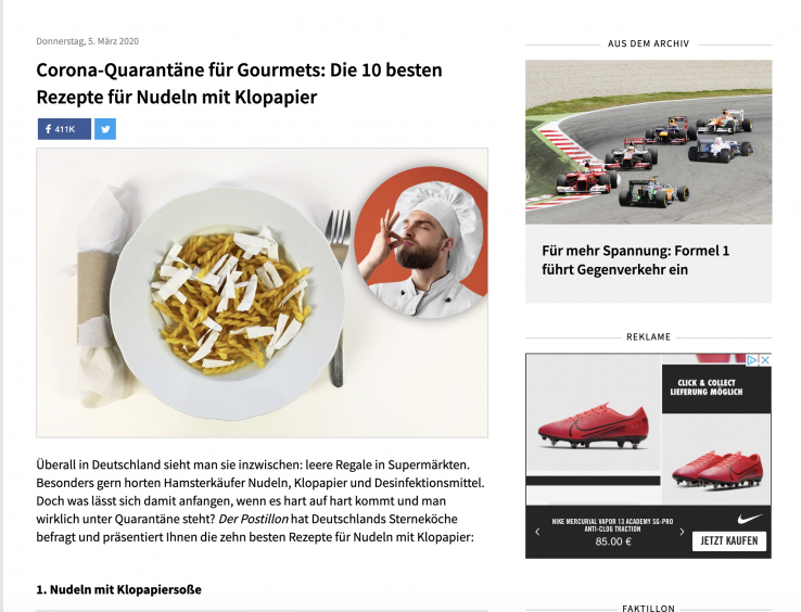 Humor in Zeiten von Corona…