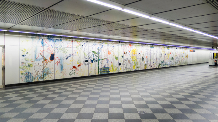 Oswald Oberhuber gestaltete unter anderem das Wandbild im Bahnhof Wien Mitte